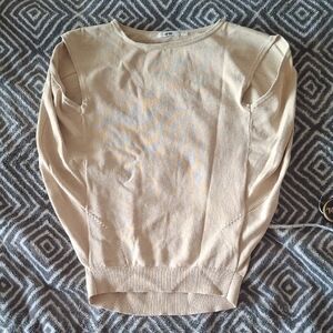 Uniqlo Beige Sleeveless Crew Neck Cotton Blend Top